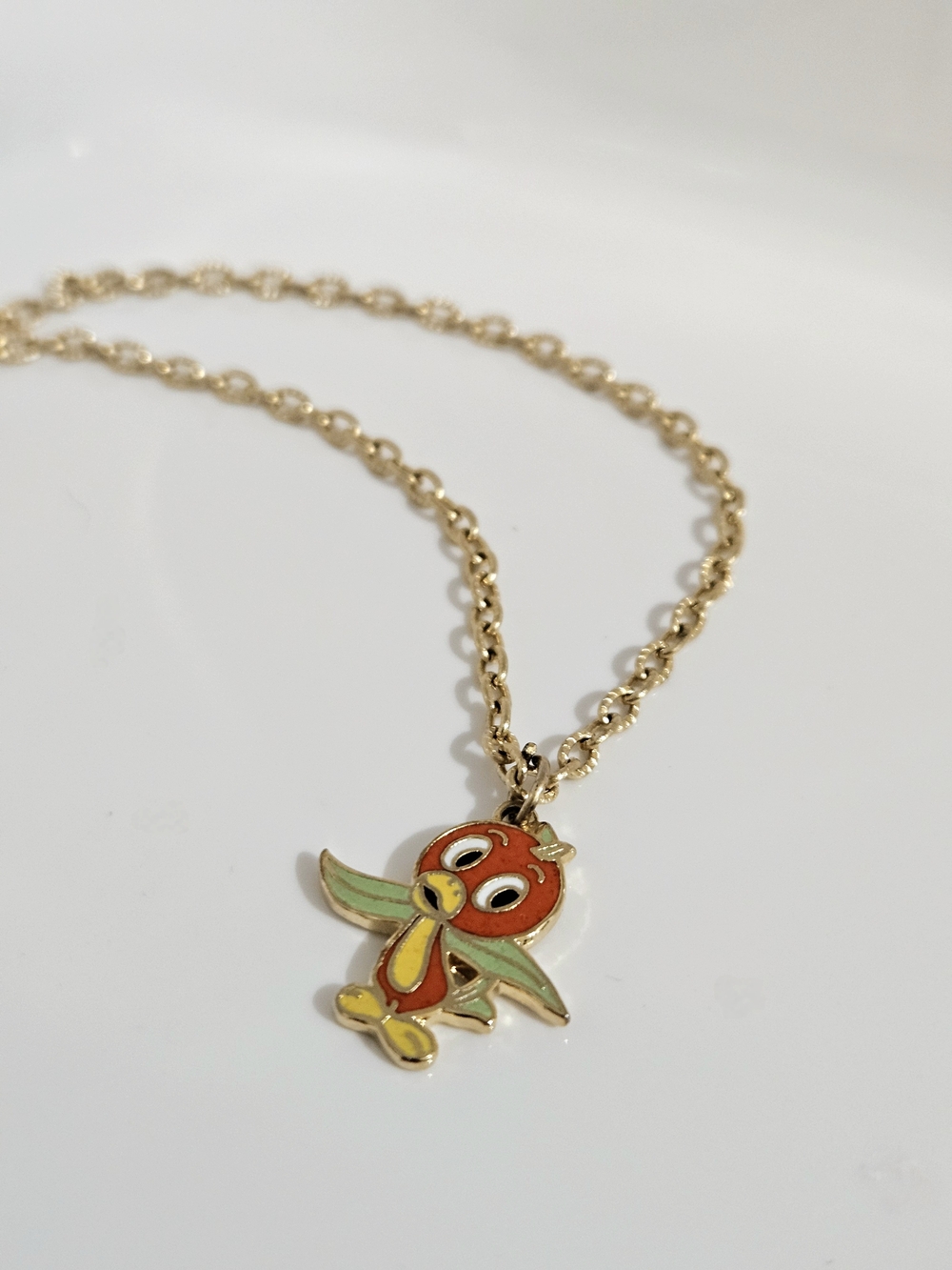 Vintage Disney Orange Bird Enamel Necklace